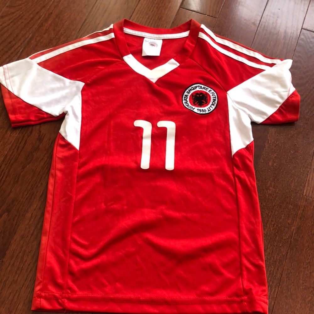 Albanian soccer jersey with shorts